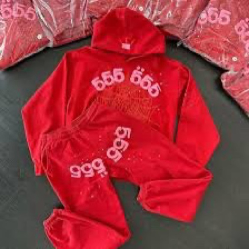 Red Hoodie and Sweatpants Set